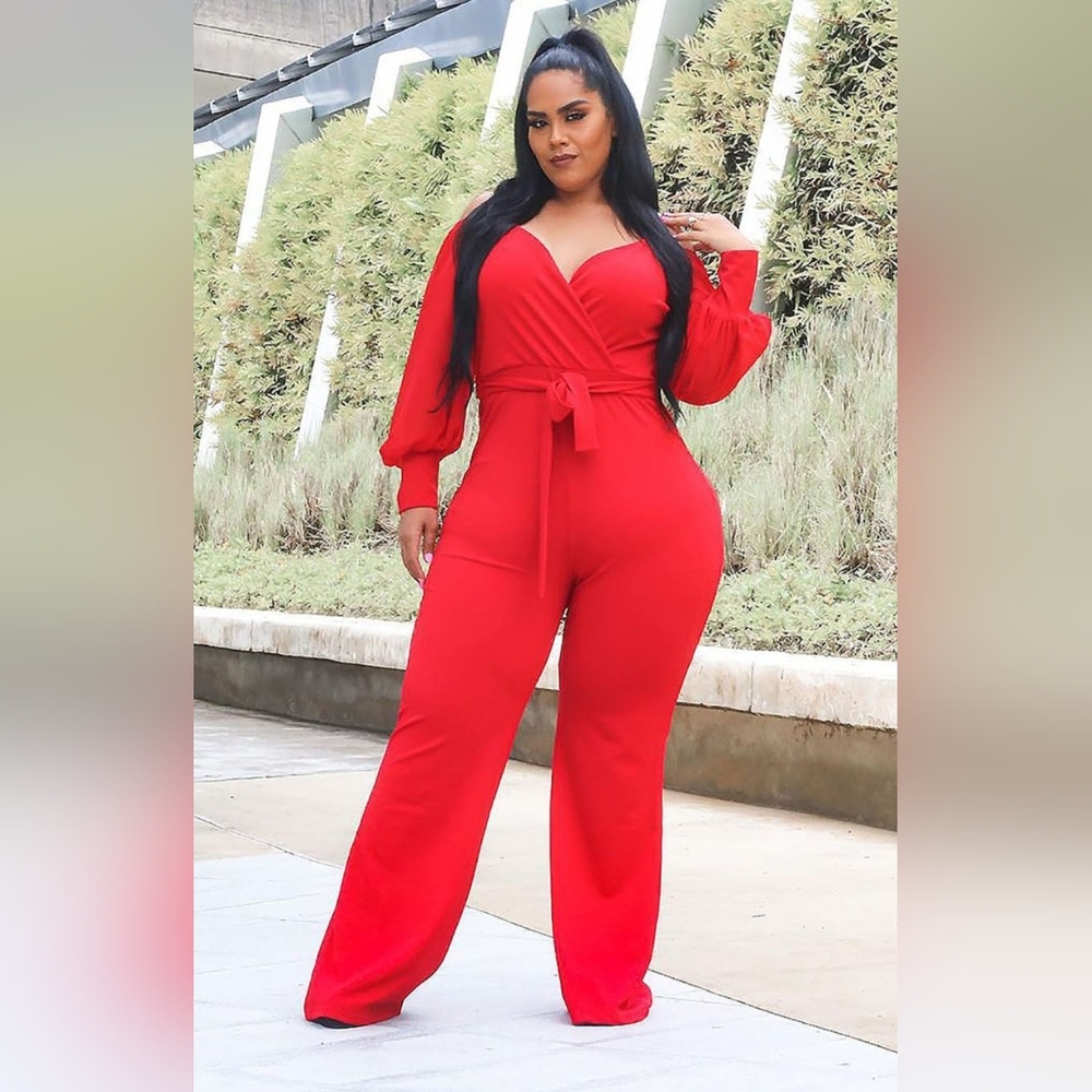 (NEW) Women's Red Jumpersuit 1X